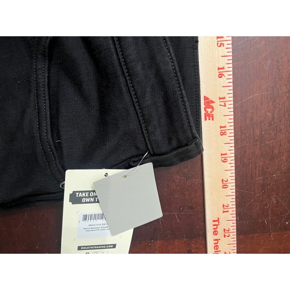 NWT Duluth Trading Co Doubleflex Black Jeans Work Flex Standard Fit 38x30 - Picture 8 of 12